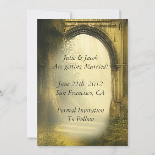 魔法の森のアーチ　Save The Date 招待状 (裏面)