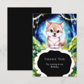 魔法の森のオオカミの誕生日 サンキューカード (正面/裏面)