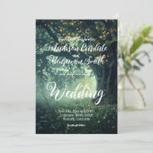 魔法の森のオークの木の妖精のライトの結婚式 招待状 (スタンド正面)