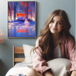 魔法の森のカラフルアニメ フォトプリント           