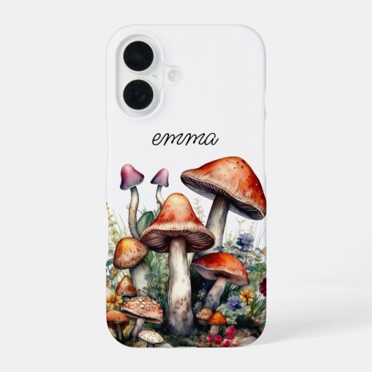 魔法の森のキノコ パーソナライズデザイン  iPhone 16ケース (裏面)