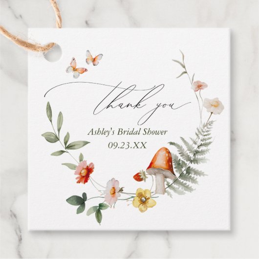 魔法の森のキノコ ブライダルシャワー フェイバータグ (正面)