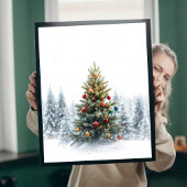 魔法の森のクリスマスツリーポスター ポスター