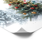 魔法の森のクリスマスツリーポスター ポスター (角)