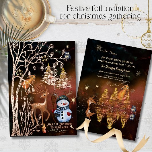 魔法の森のクリスマスパーティー 箔招待状