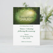 魔法の森のグリーンウェディングレセプションカード 招待状 (スタンド正面)