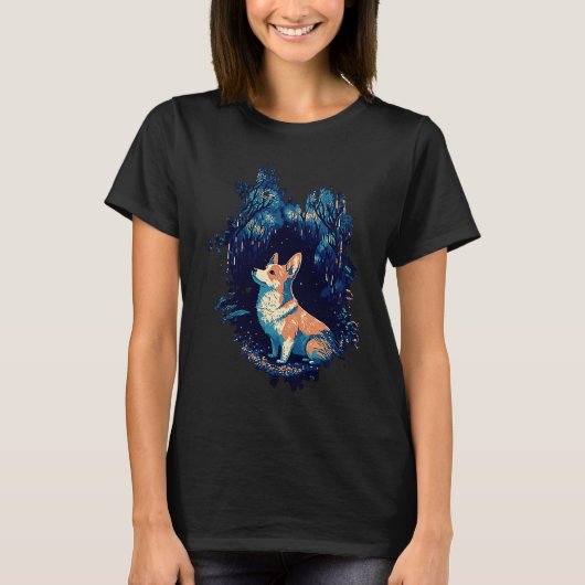 魔法の森のコーギー Tシャツ (正面)