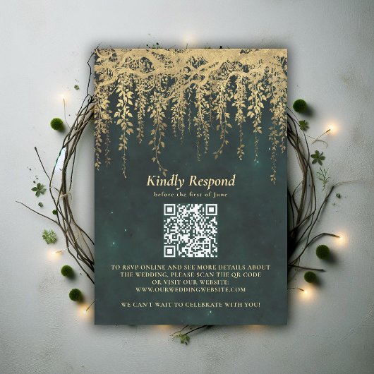 魔法の森のゴールドヴァイン ウェディングQR RSVP