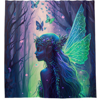 魔法の森のシャワーカーテンに入った妖精 シャワーカーテン