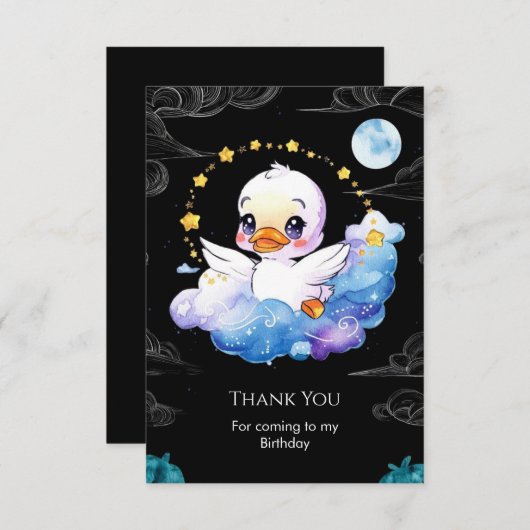 魔法の森のダックバースデー サンキューカード (正面/裏面)