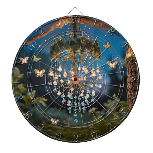魔法の森のダーツボードに蝶シャンデリア ダーツボード (正面)