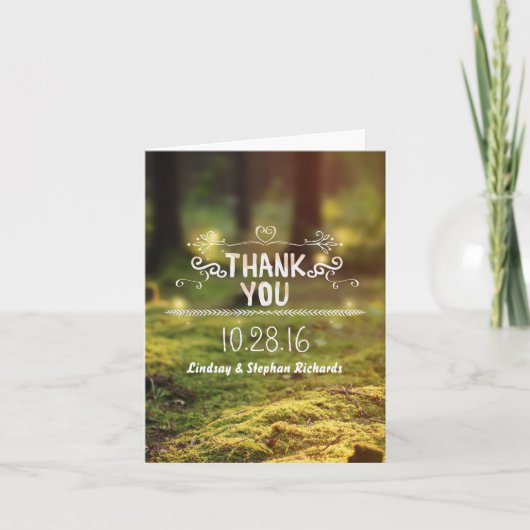 魔法の森のナチュラルウェディング 感謝カード (正面)