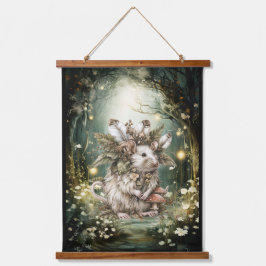 魔法の森のネズミ 吊り下げ型タペストリー