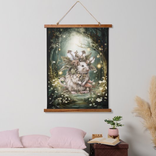 魔法の森のネズミ 吊り下げ型タペストリー (寝室)