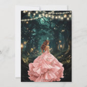 魔法の森のバラ色ドレスのキンチャネラ 16 招待状 (裏面)