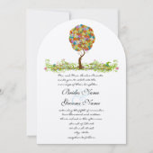 魔法の森のパッチワーク・フラワーフェアリー・テイルツリー 招待状 (正面)