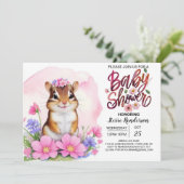 魔法の森のピンクの女の子の赤ちゃん歓迎会 招待状 (スタンド正面)