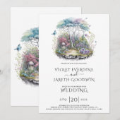 魔法の森のフェアリーテイルウェディング 招待状 (正面/裏面)