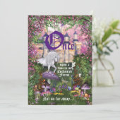 魔法の森のユニコーンの森のパーティー招待状 招待状 (スタンド正面)