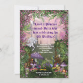 魔法の森のユニコーンの森のパーティー招待状 招待状 (裏面)