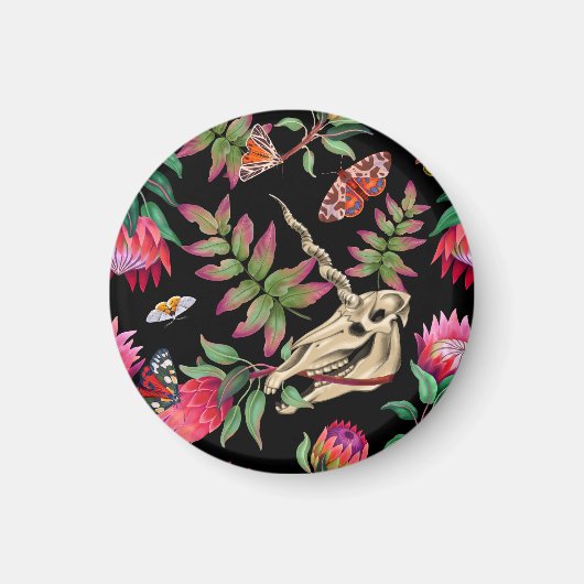 魔法の森のユニコーン ダークパターン マグネット (正面)