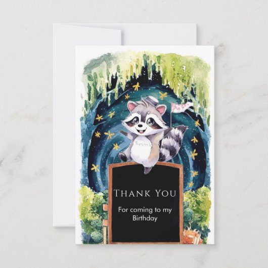 魔法の森のラッコの誕生日 サンキューカード (正面)
