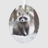 魔法の森の中のアライグマ オーナメント (正面)