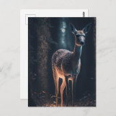 魔法の森の中の鹿 ポストカード (正面/裏面)