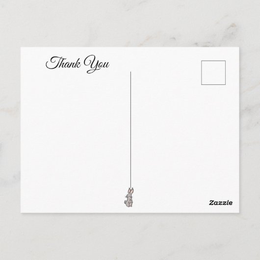 魔法の森の動物とコテージありがとう ポストカード (裏面)