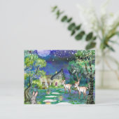 魔法の森の動物とコテージ　サンキュー ポストカード (スタンド正面)