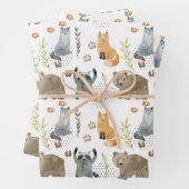 魔法の森の動物の赤ちゃんシャワー贈り物 ラッピングペーパーシート (インサイチュ)