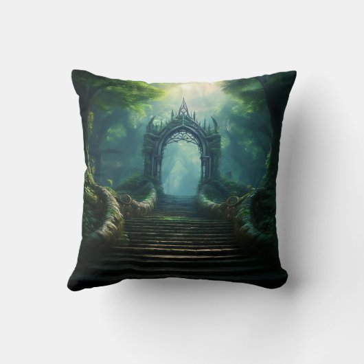 魔法の森の古代門への階段 クッション (裏面)
