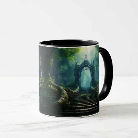 魔法の森の古代門への階段 マグカップ (正面右)