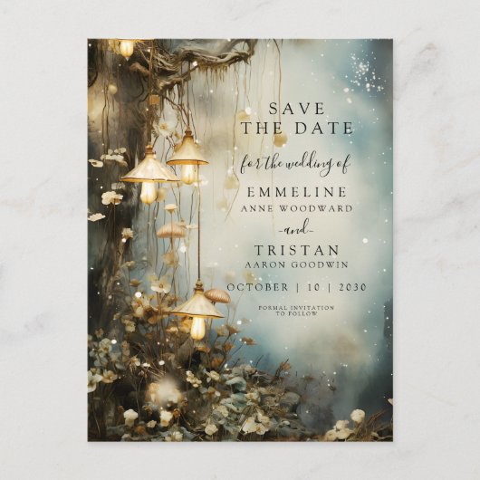 魔法の森の吊るしランタン ウェディング 案内ポストカード (正面)