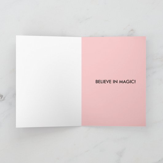 魔法の森の図解入りの、写真付きのな冬の妖精及びシカ シーズンカード (内部)