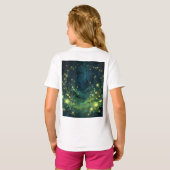魔法の森の夜の輝き Tシャツ (裏面フル)