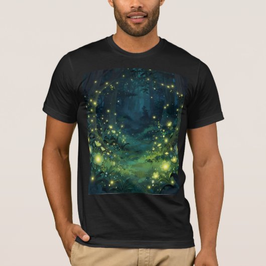 魔法の森の夜の輝き Tシャツ (正面)