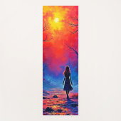 魔法の森の女の子の孤独デザイン ヨガマット (正面)