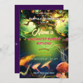 魔法の森の妖精の家 & キノコ 招待状 (正面/裏面)