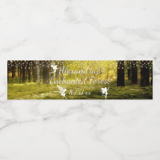 魔法の森の妖精の文字列のライト ペットボトルラベル (シングルラベル)