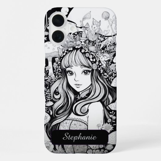 魔法の森の妖精アート iPhoneケース (裏面)