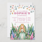 魔法の森の妖精プリンセスの誕生日 招待状 (正面)