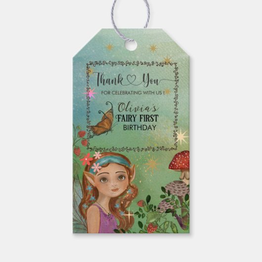 魔法の森の妖精 ファーストバースデイ ギフトタグ ギフトタグ (正面)