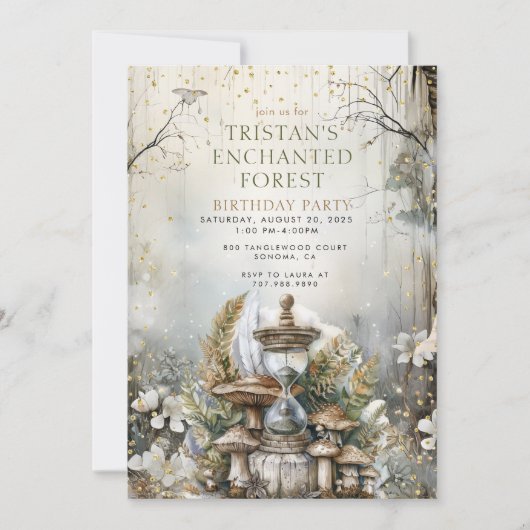 魔法の森の子供の誕生日パーティー 招待状 (正面)