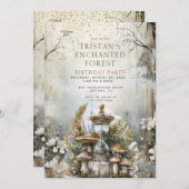 魔法の森の子供の誕生日パーティー 招待状 (正面/裏面)