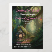 魔法の森の家 スイート16招待状 招待状 (正面/裏面)