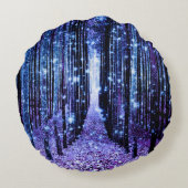 魔法の森の小径 紫と青 ラウンドクッション (裏面)