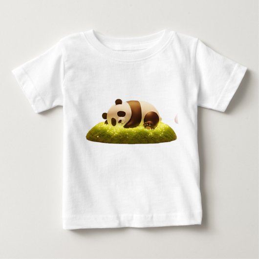 魔法の森の居心地の良い3Dパンダ ベビーTシャツ (正面)