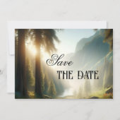 魔法の森の山 保存日付カード 招待状 (正面)