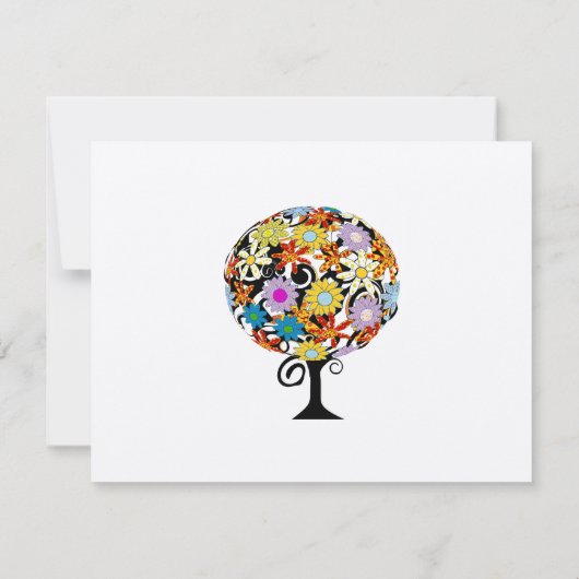 魔法の森の愛のサークル結婚式招待状 出欠カード (裏面)